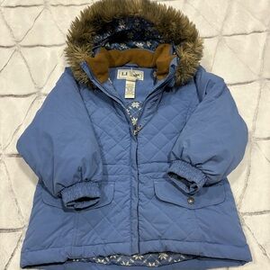 VINTAGE LL Bean Jacket Girls XXS Blue Down Fill Puffer Jacket Parka Winter VT
